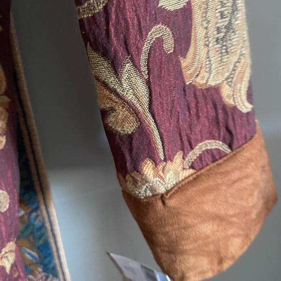 NWT Vintage Panhandle Slim Tan and Red Floral Tapestry Jacket - Picture 10 of 13